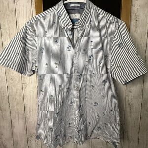 MBX Premium Goods Shirt Mens L Palm Tree Cotton Short Sleeve Pocket 333